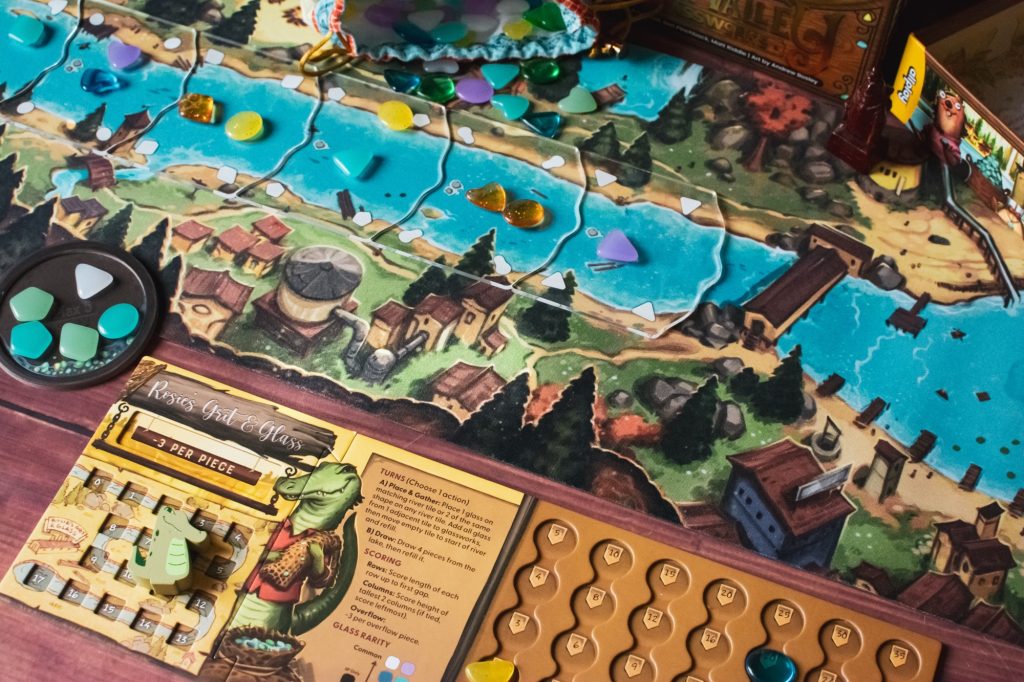 River Valley Glassworks board game components and gameplay