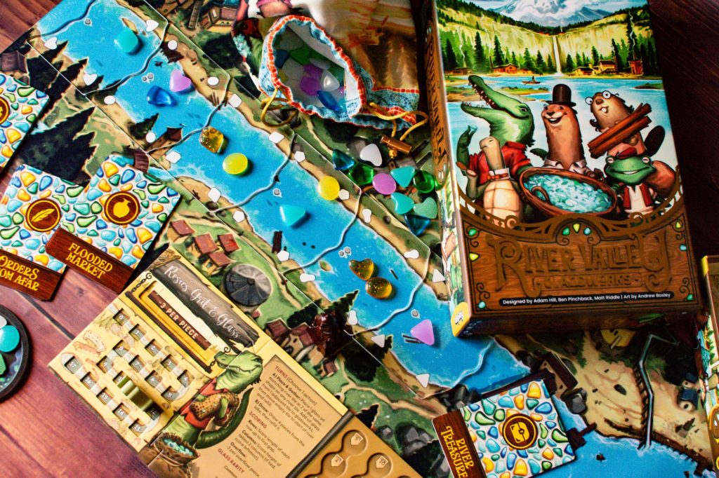 River Valley Glassworks board game components and gameplay